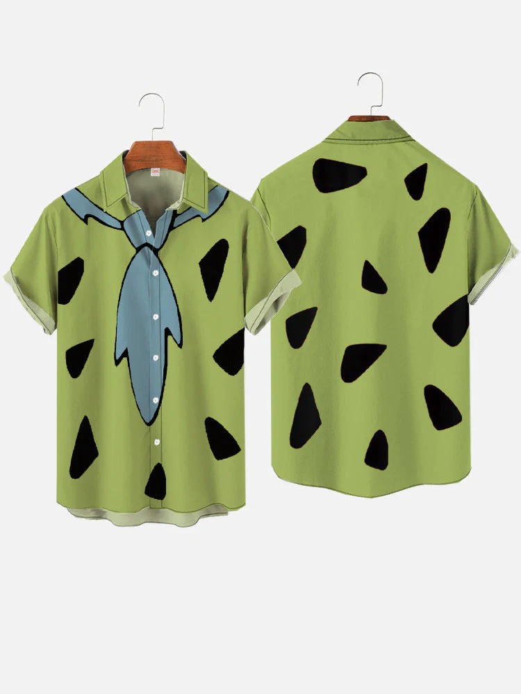 Stone Age Primitives Savage Flinstones Dress Up Aloha Hawaiian Shirt - Image 11
