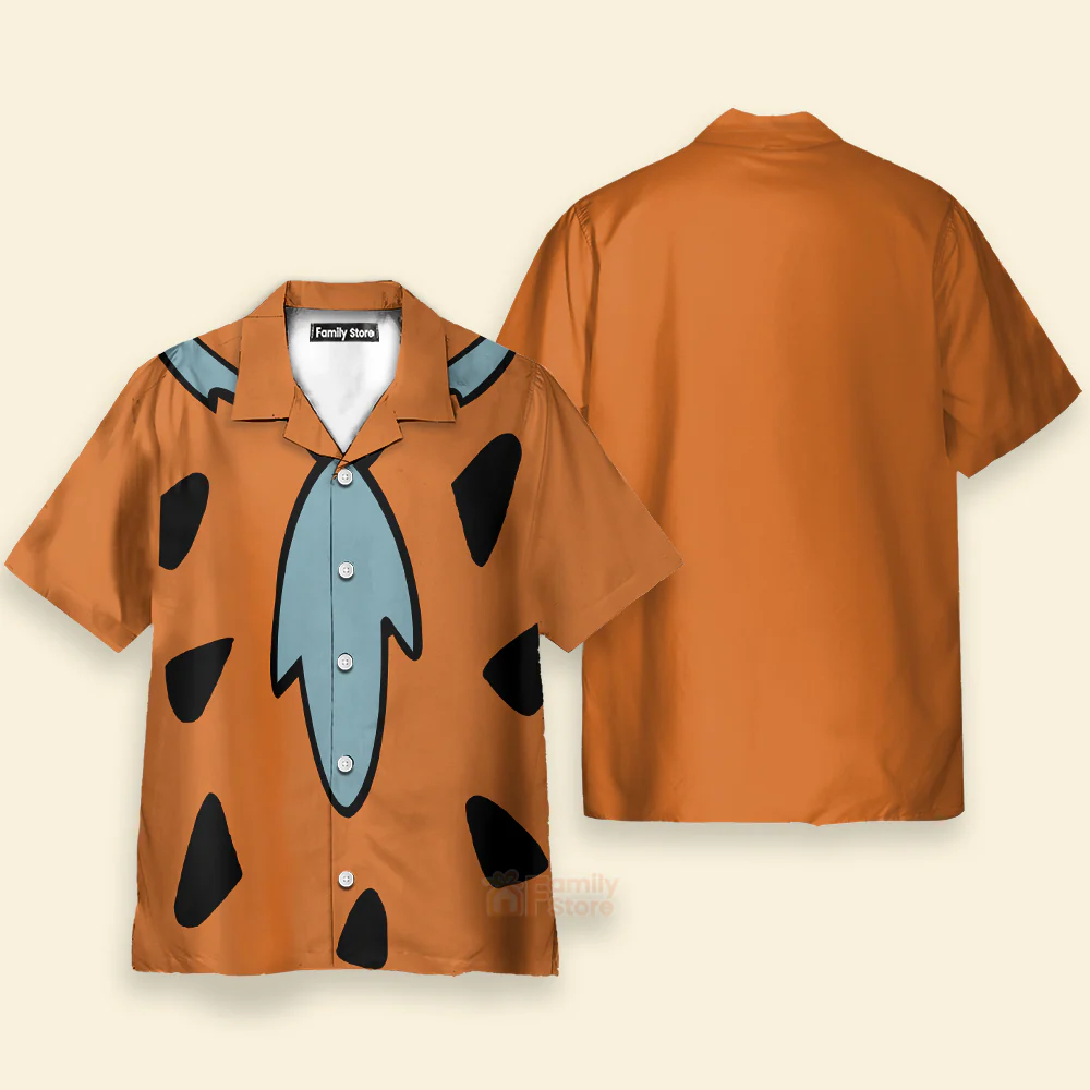 Stone Age Primitives Savage Flinstones Dress Up Aloha Hawaiian Shirt - Image 3