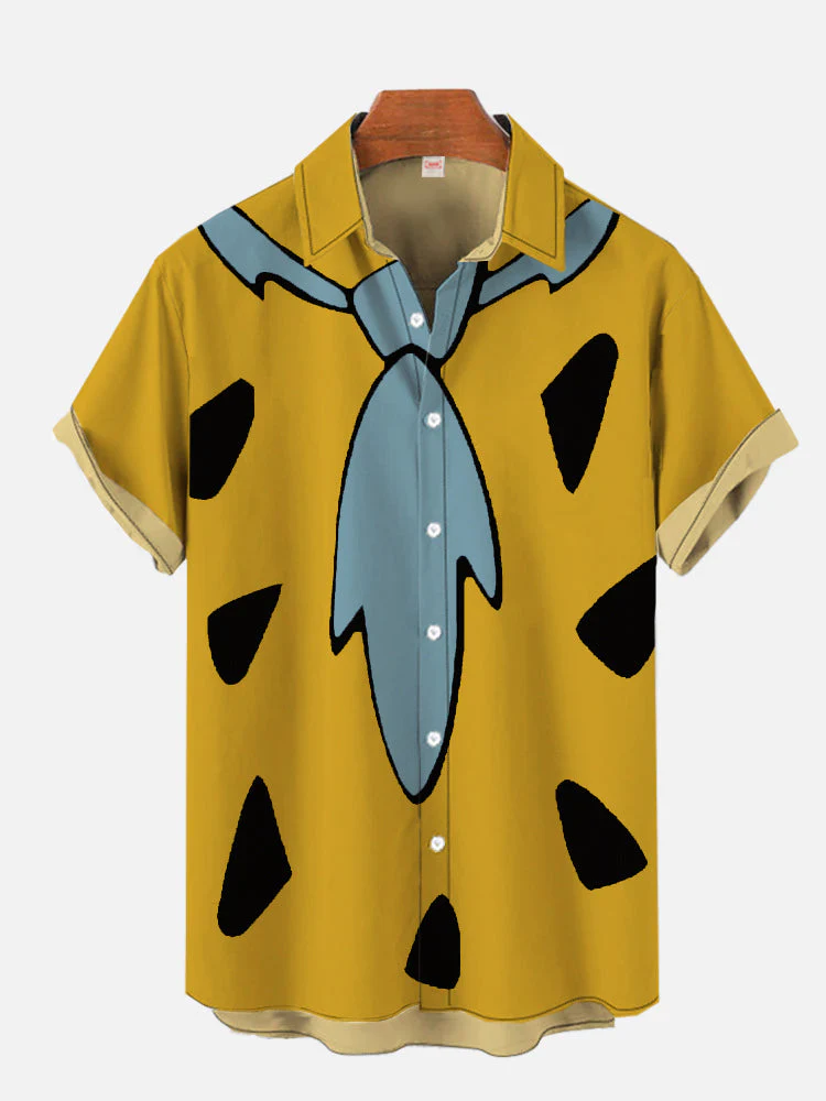 Stone Age Primitives Savage Flinstones Dress Up Aloha Hawaiian Shirt - Image 6