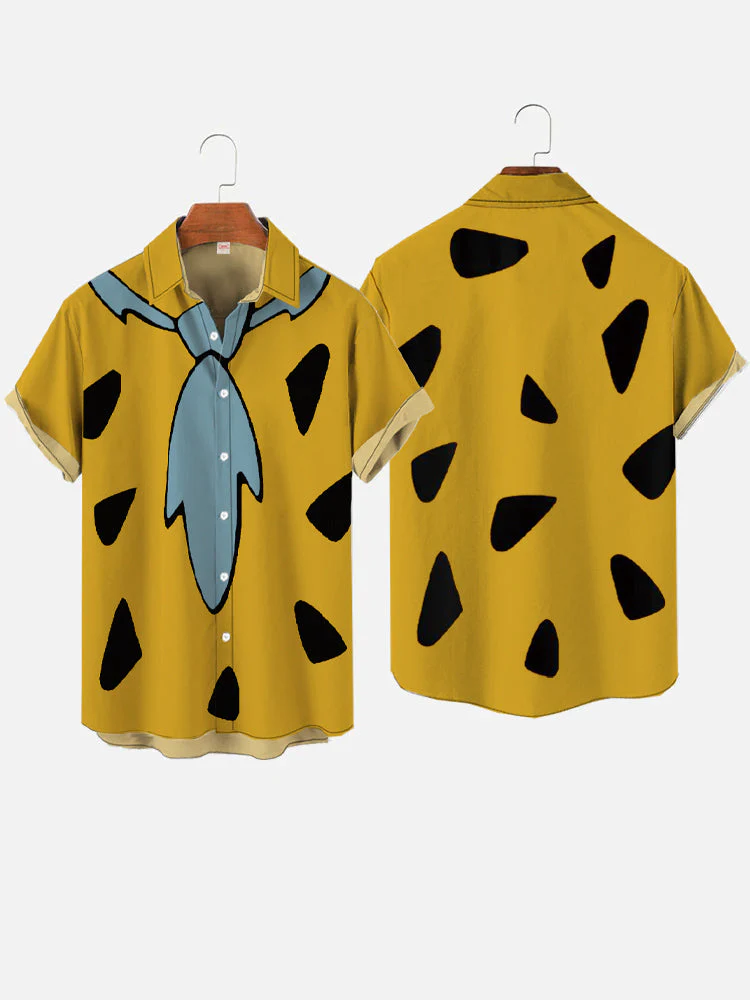 Stone Age Primitives Savage Flinstones Dress Up Aloha Hawaiian Shirt - Image 8