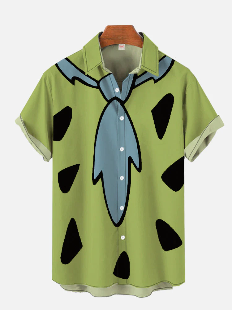 Stone Age Primitives Savage Flinstones Dress Up Aloha Hawaiian Shirt - Image 9