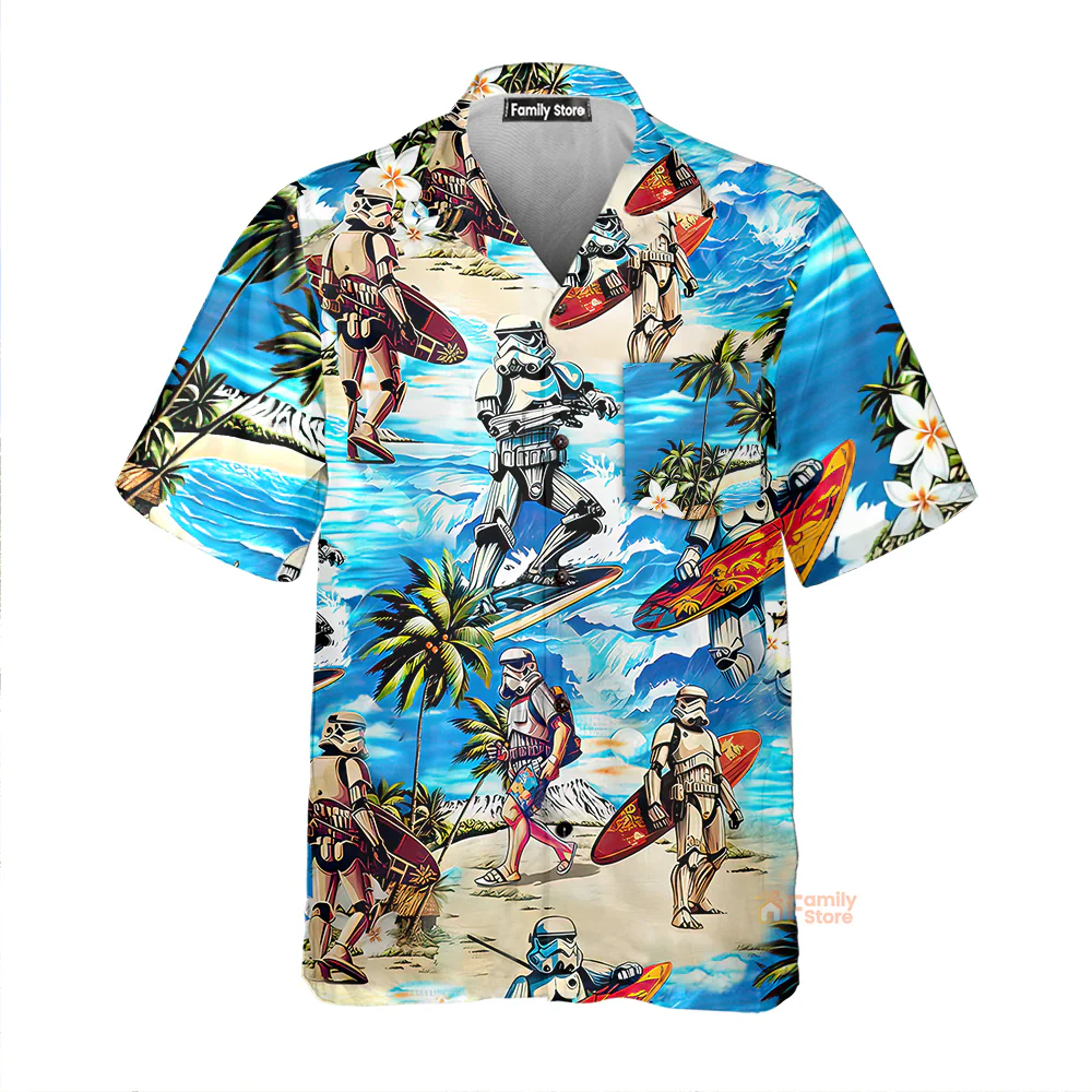 Stormtrooper Stwa Surfing Hawaiian Shirt - Image 2