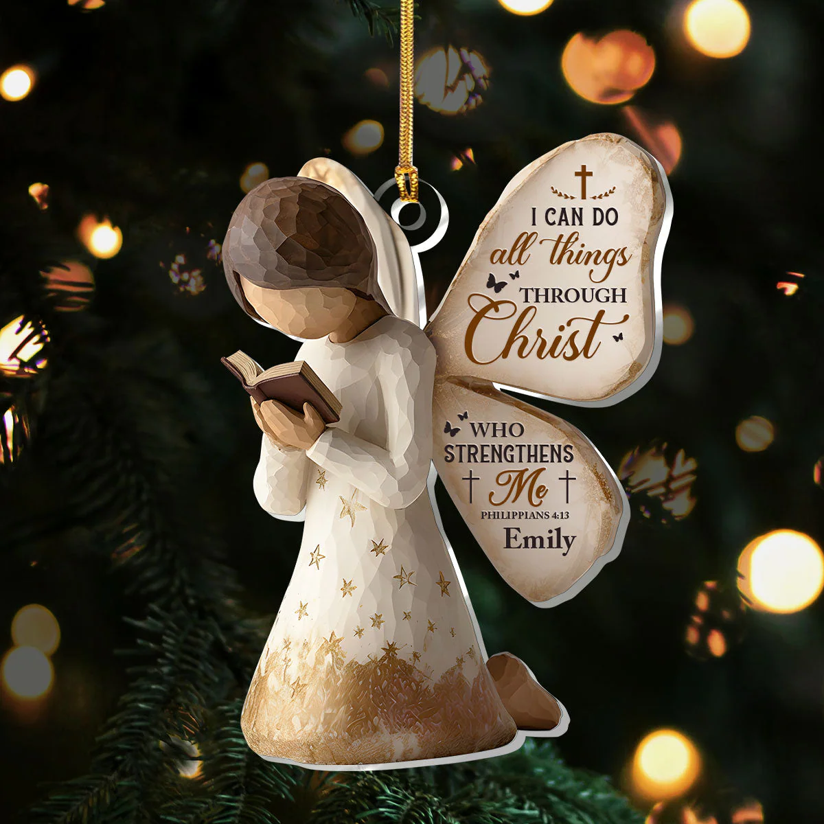 Strength In Christ - Personalized 1-Layer Acrylic Ornament HL128 - Image 3