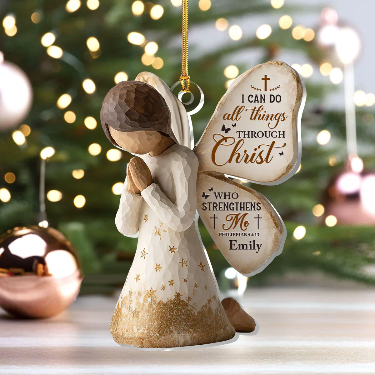 Strength In Christ - Personalized 1-Layer Acrylic Ornament HL128 - Image 4
