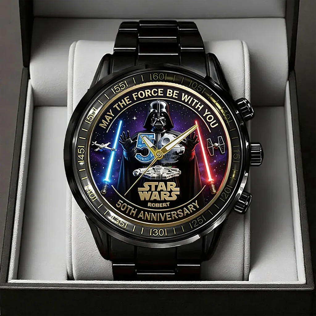 Stwa 50th Anniversary May The Force Be With You - Personalized Hand Watch - Gift For Movie Fans HH01