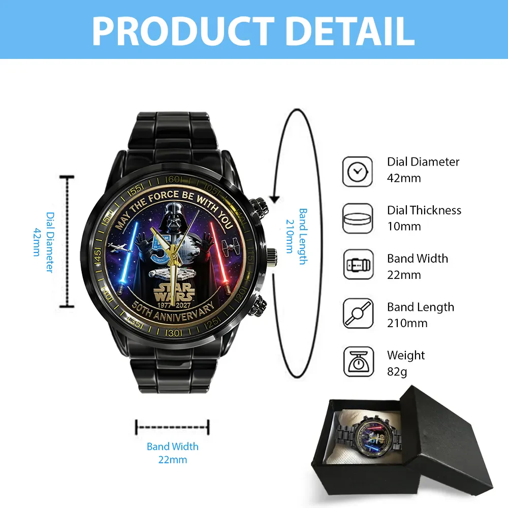 Stwa 50th Anniversary May The Force Be With You - Personalized Hand Watch - Gift For Movie Fans HH01 - Image 6