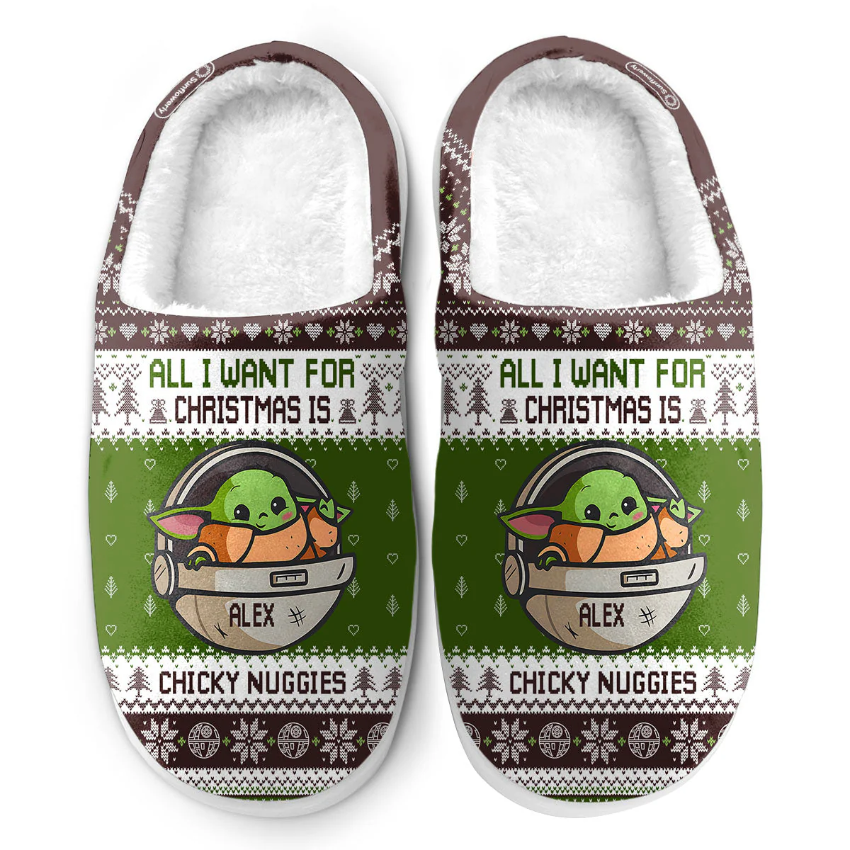 Stwa All I Want For Christmas Is Chicky Nuggies - Personalized Slippers - Christmas Gift NA94 - Image 7