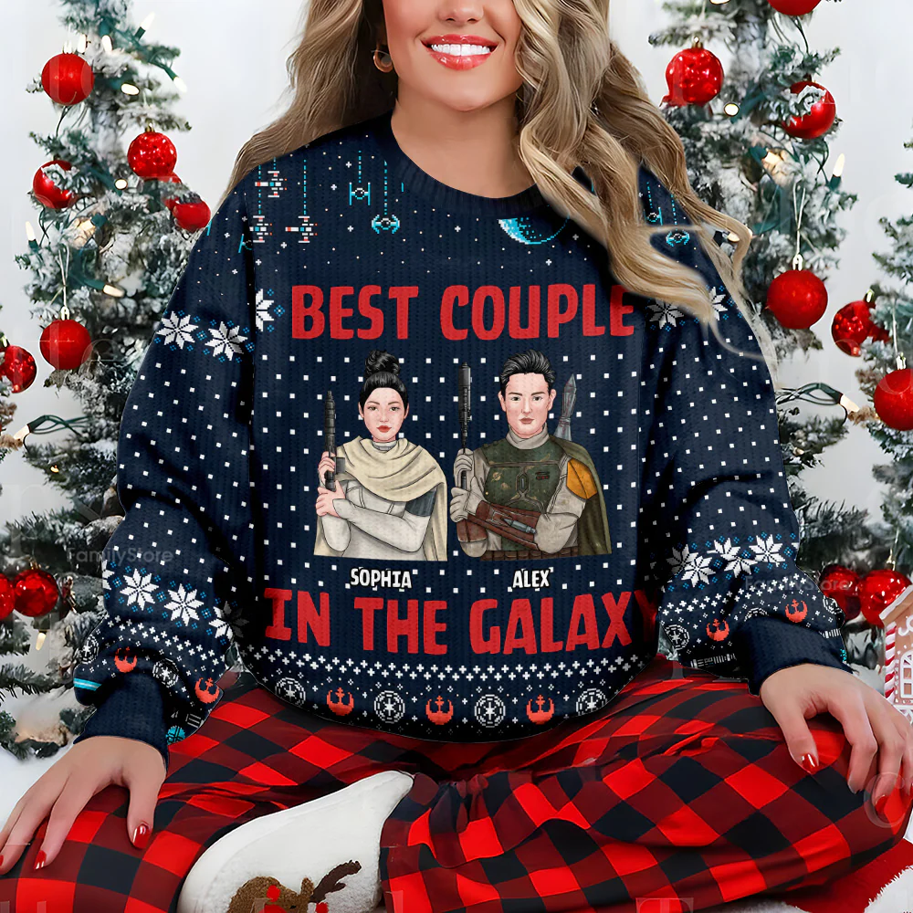 Stwa Best In The Galaxy - Personalized Ugly Sweater - Gift For Couples, Family Members | CL46 TD118