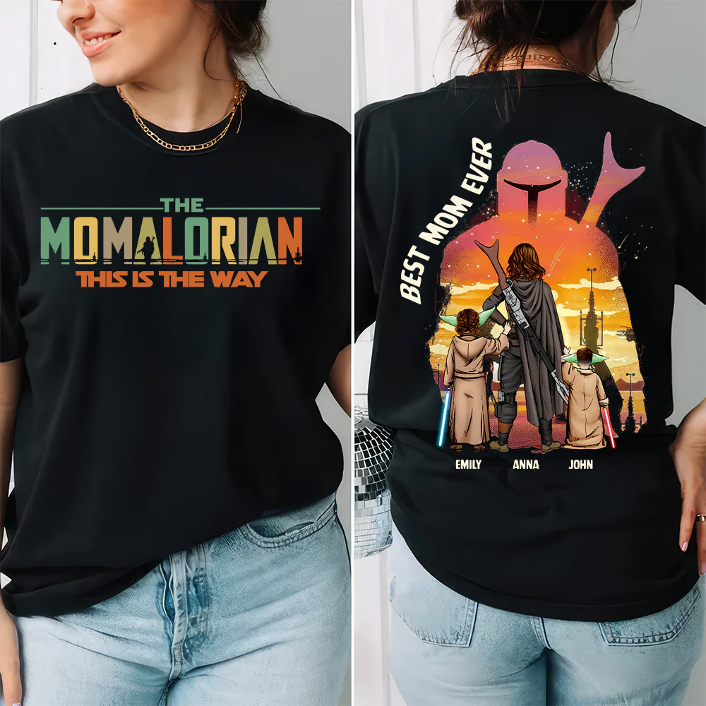 Stwa Best Mom Ever The Momalorian - Personalized Shirt - Gift For Mom, Mother’s Day | CL08 NA94 - Image 2