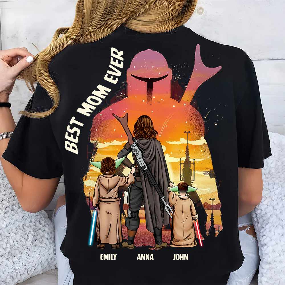Stwa Best Mom Ever The Momalorian - Personalized Shirt - Gift For Mom, Mother’s Day | CL08 NA94 - Image 4