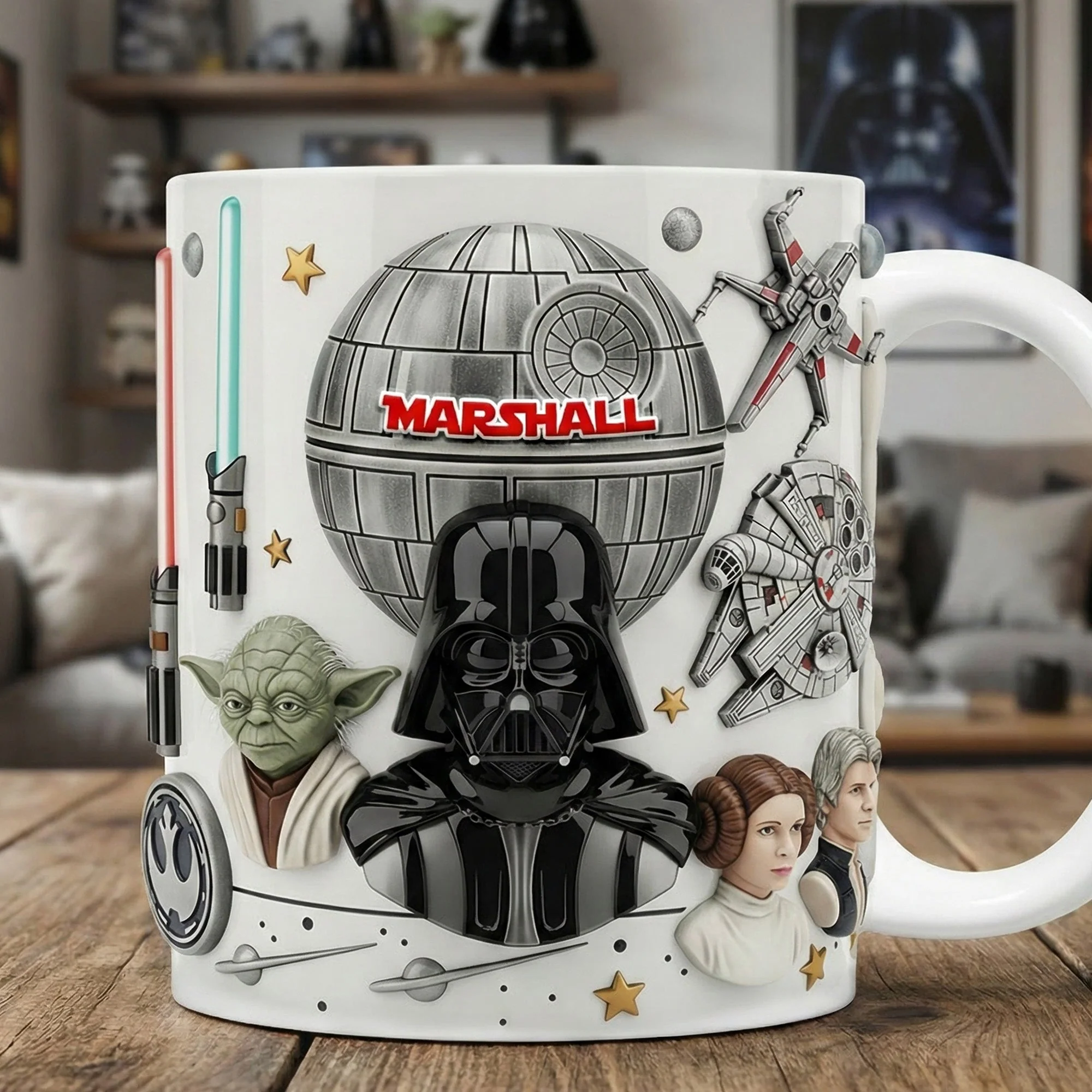 Stwa Dark Side & Legends - Personalized White Edge-to-Edge Mug - Gift For Fan Movies HH01 - Image 2