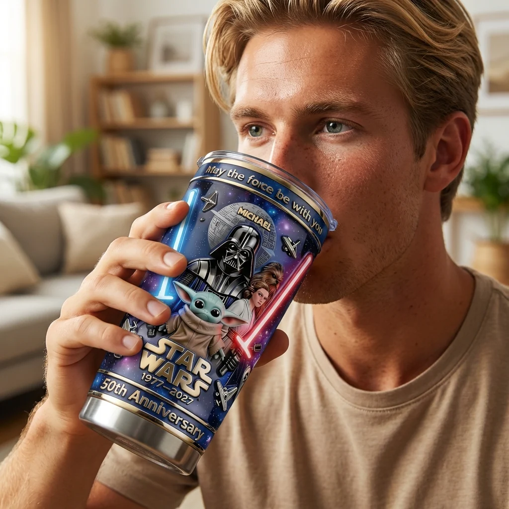 Stwa Galaxy Star 50 Years Be With You - Personalized Tumbler - Anniversary Gift For Movie Fans NL122 - Image 4