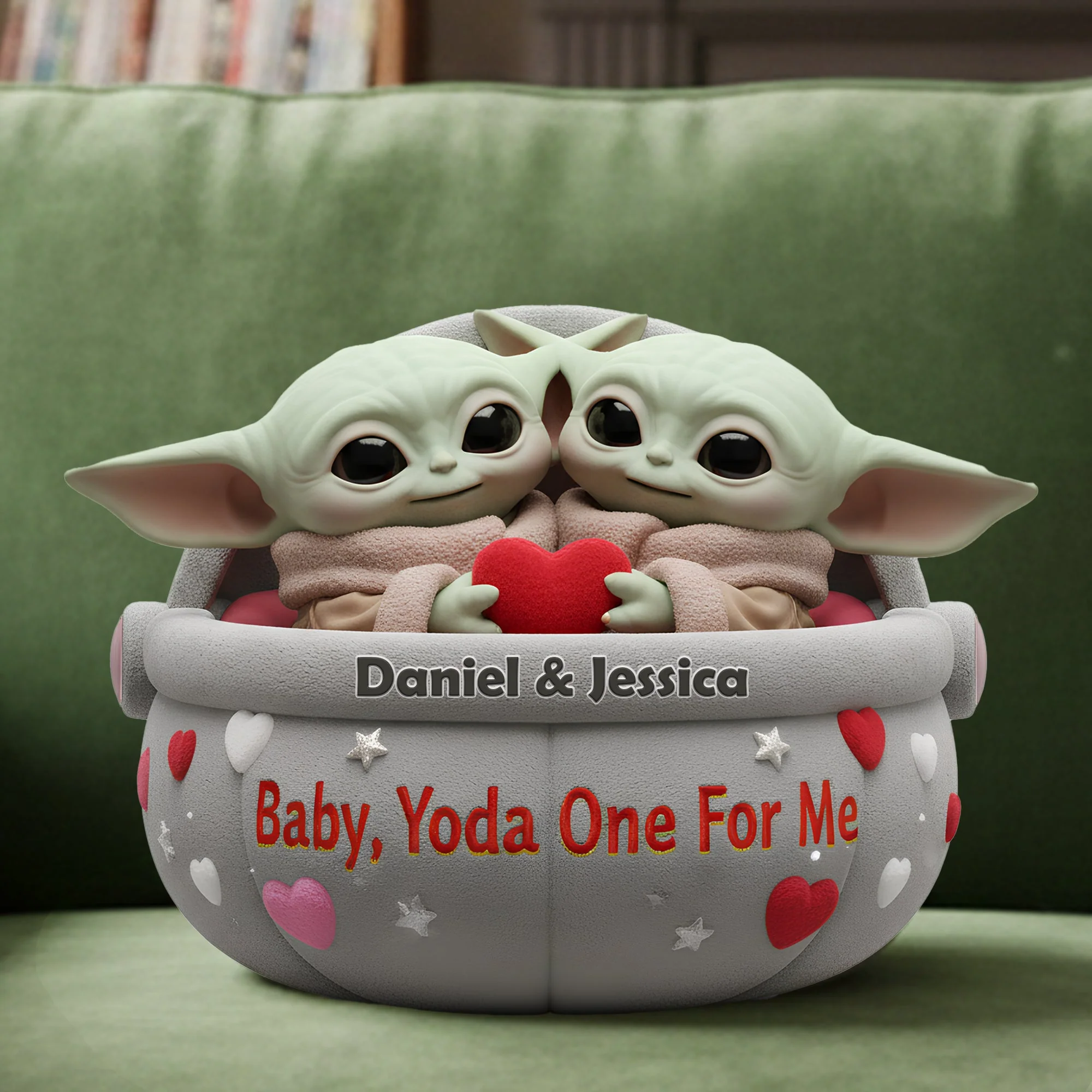 Stwa Galaxy Star Baby Yoda One For Me - Personalized Custom Shape Pillow - Gift For Couples NL122 - Image 3
