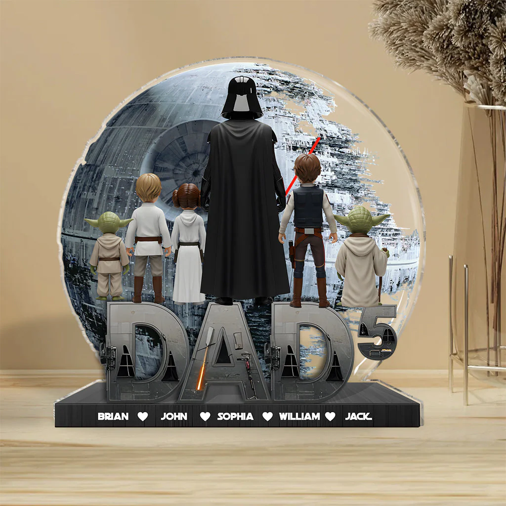 Stwa Galaxy Star Best Dad Ever - Personalized Custom Shaped Acrylic Plaque - Gift For Dad, Him NL122 - Image 3