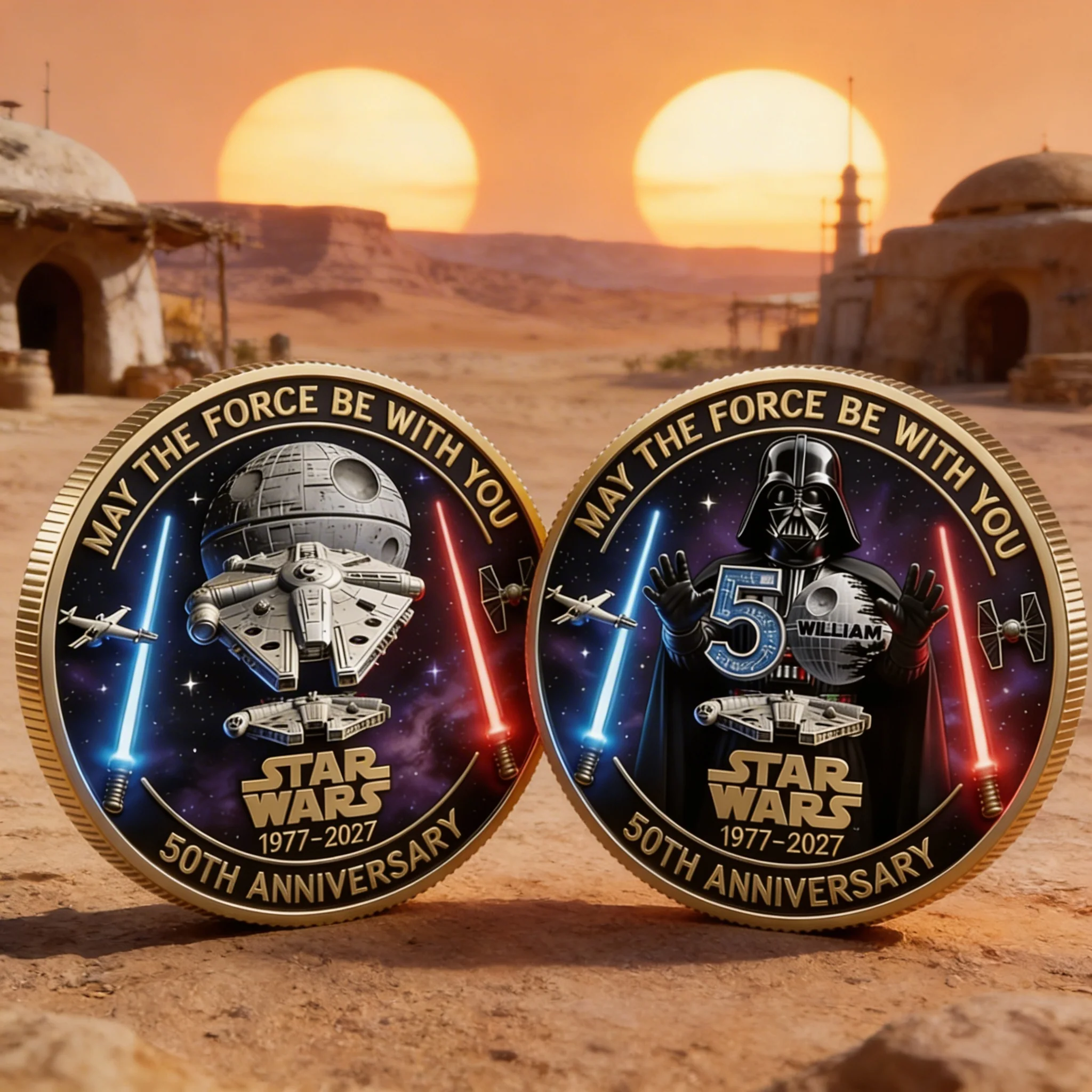 Stwa Galaxy Star Celebrate 50th Anniversary - Personalized Commemorative Coin - Anniversary Gift For Movie Fans NL122 - Image 2