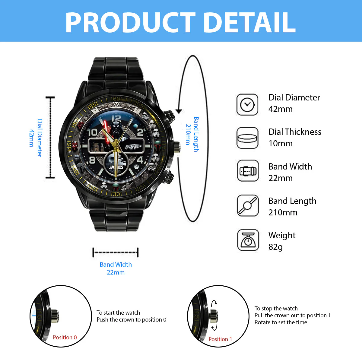 Stwa Galaxy Star Characters - Personalized Hand Watch - Gift For Movie Fans NL122 - Image 10