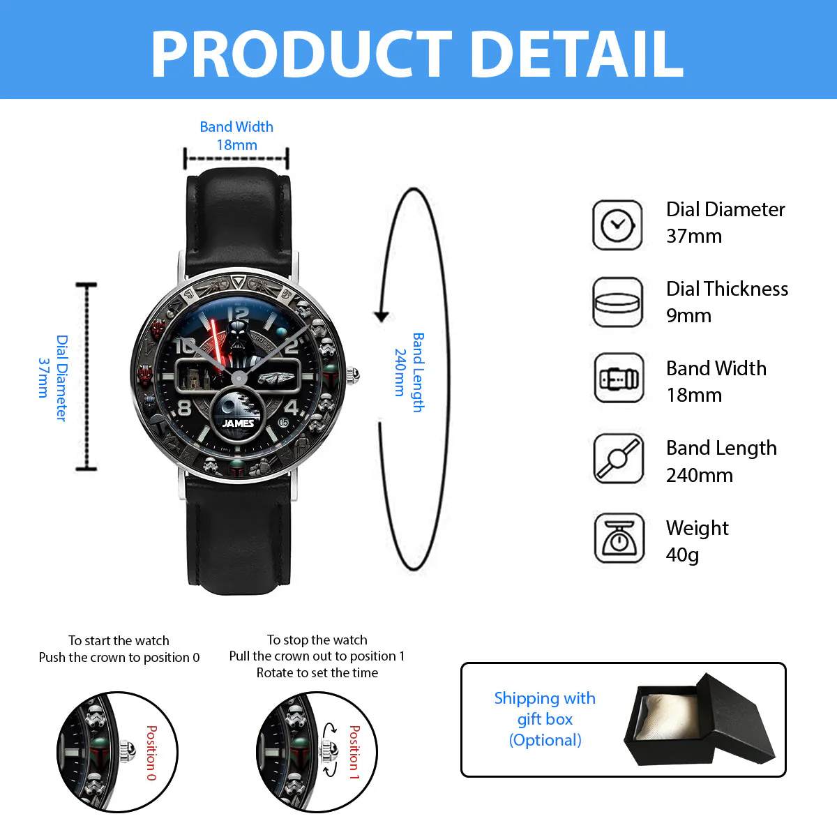 Stwa Galaxy Star Characters - Personalized Hand Watch - Gift For Movie Fans NL122 - Image 11