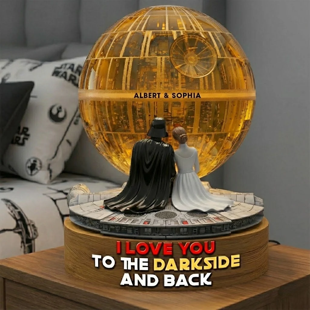 Stwa Galaxy Star I Love You To The Darkside And Back - Personalized Custom Shape Acrylic Plaque - Gift For Couples NL122