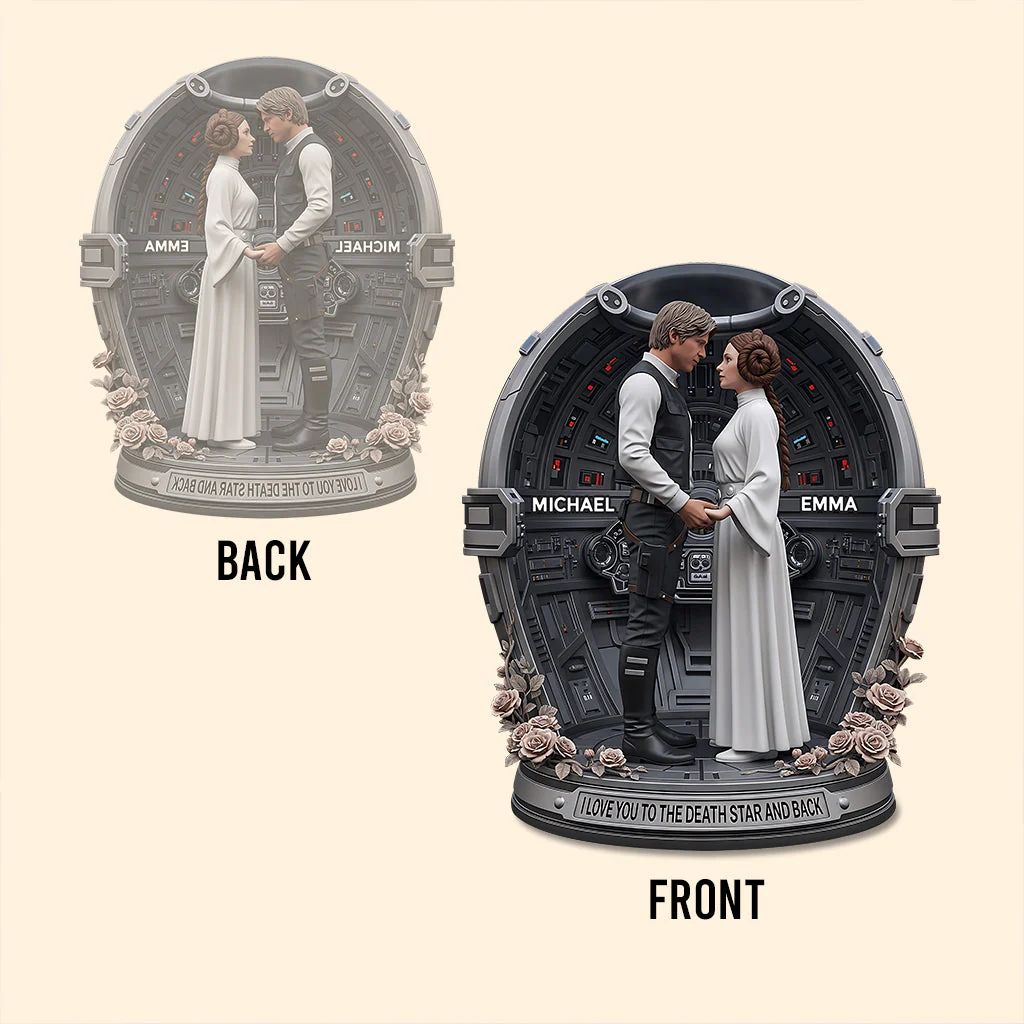 Stwa Galaxy Star Love You To The Death Star And Back - Personalized Custom Shaped Acrylic Plaque - Gift For Couples NL122 - Image 4