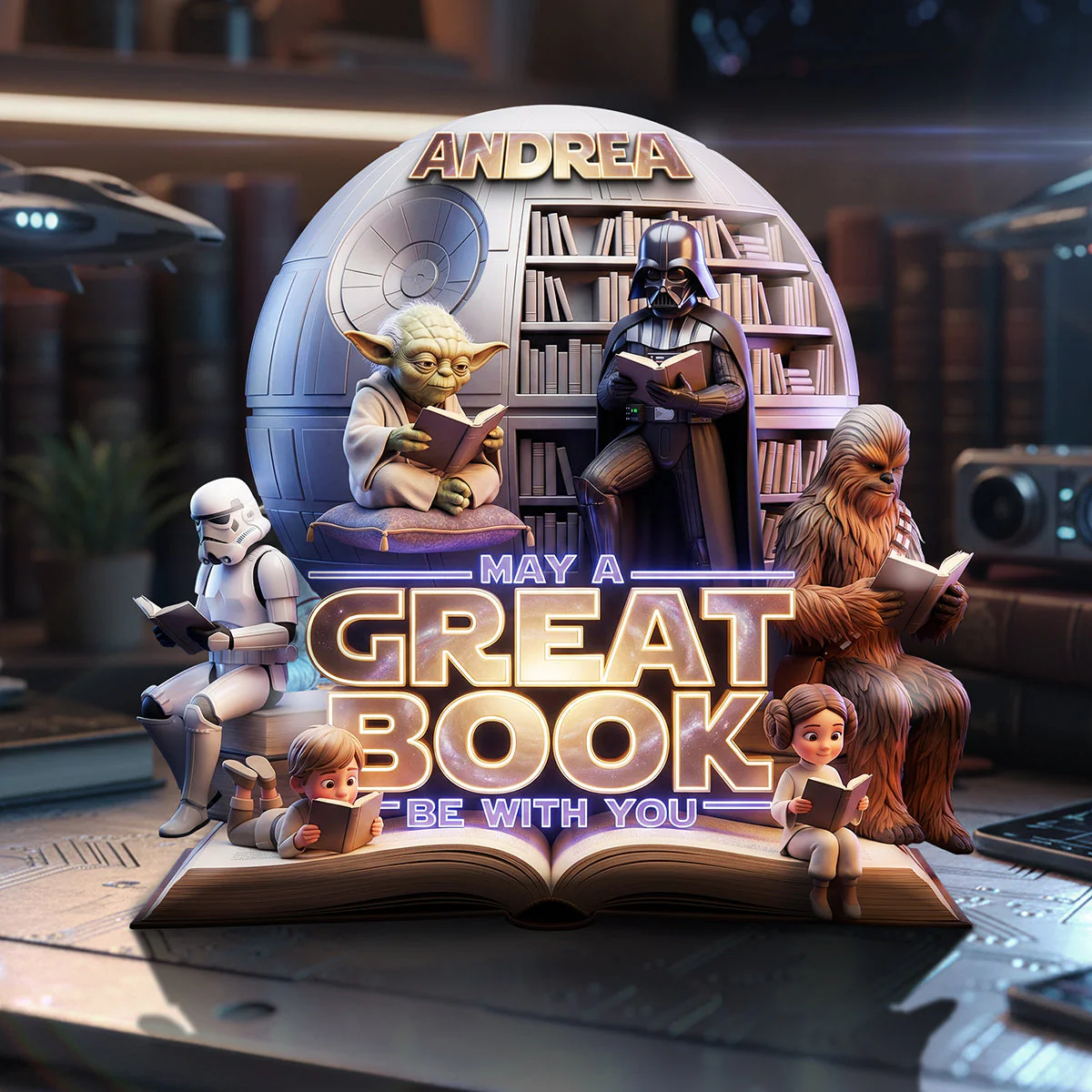 Stwa Galaxy Star May A Great Book Be With You - Personalized Custom Shaped Acrylic Plaque - Gift For Movie Fans, Book Lovers NL122