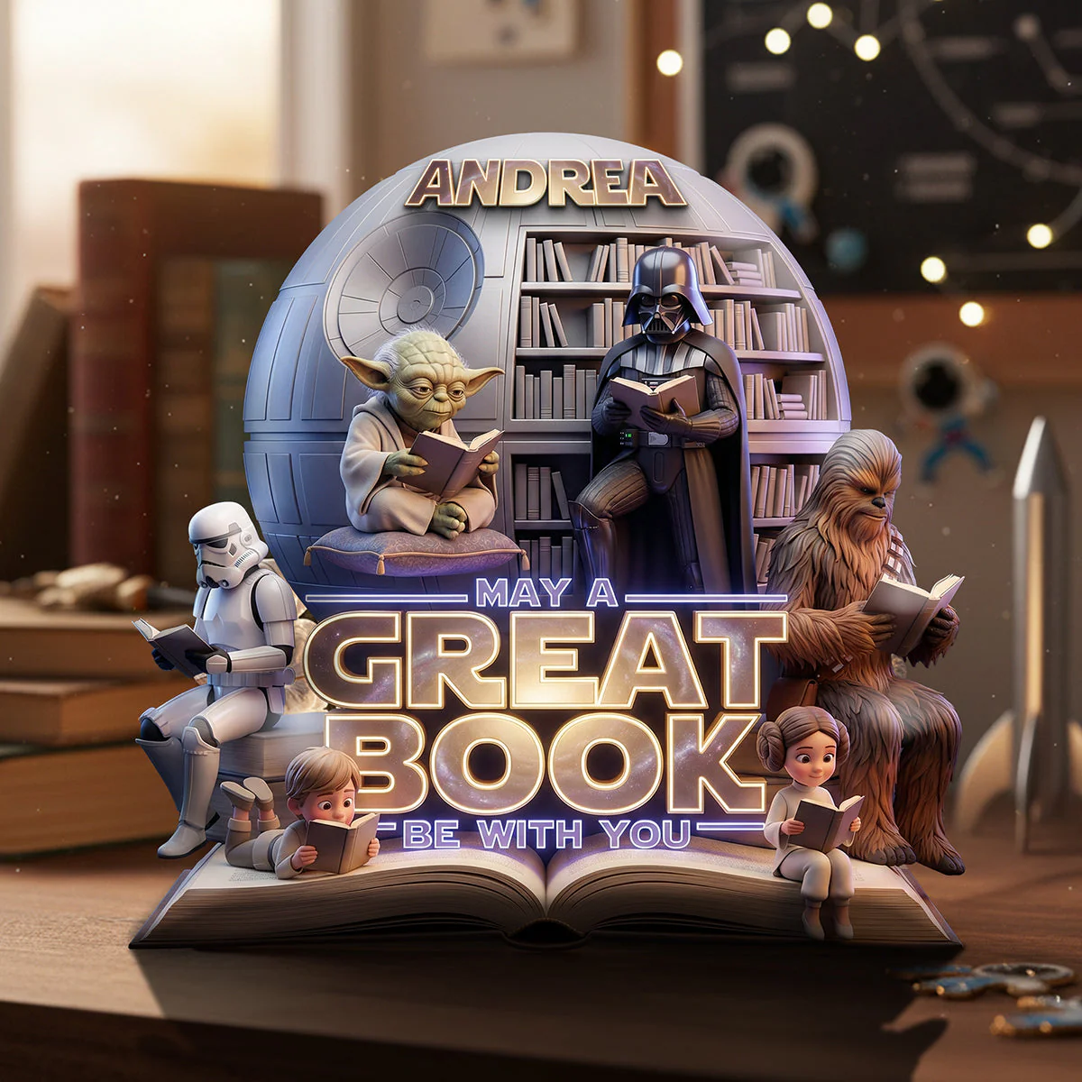 Stwa Galaxy Star May A Great Book Be With You - Personalized Custom Shaped Acrylic Plaque - Gift For Movie Fans, Book Lovers NL122 - Image 3