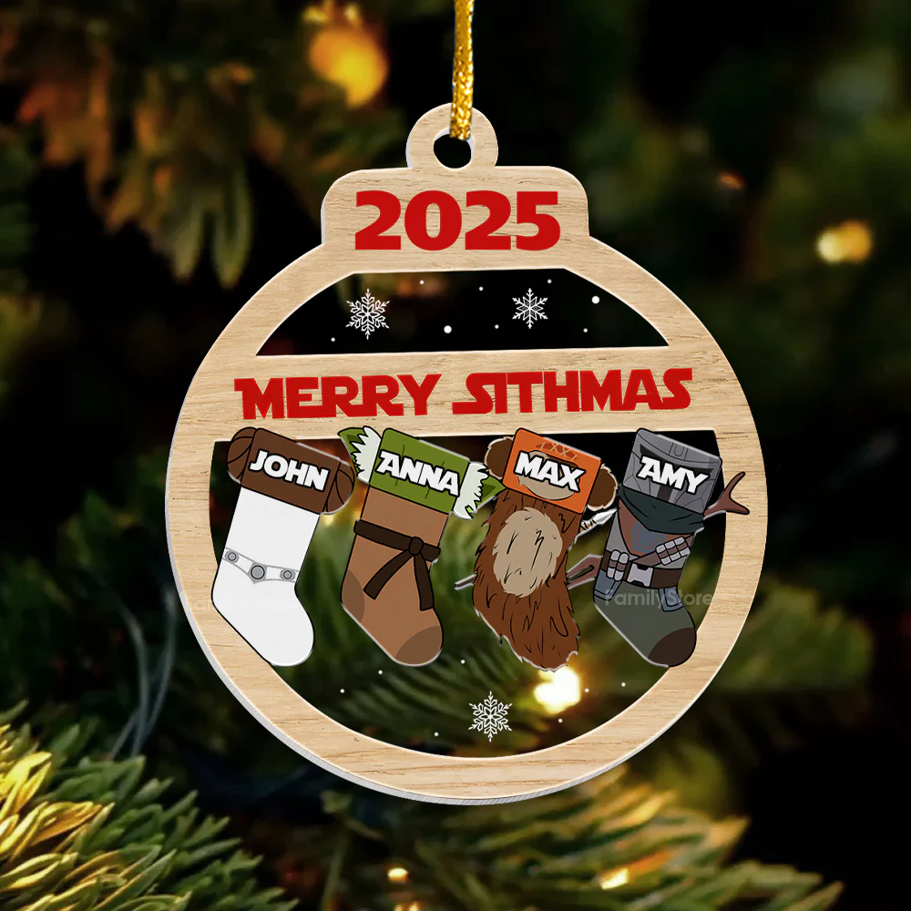 Stwa Galaxy Star Merry Sithmas - Personalized Acrylic Ornament - Gift For Family TD118 - Image 3