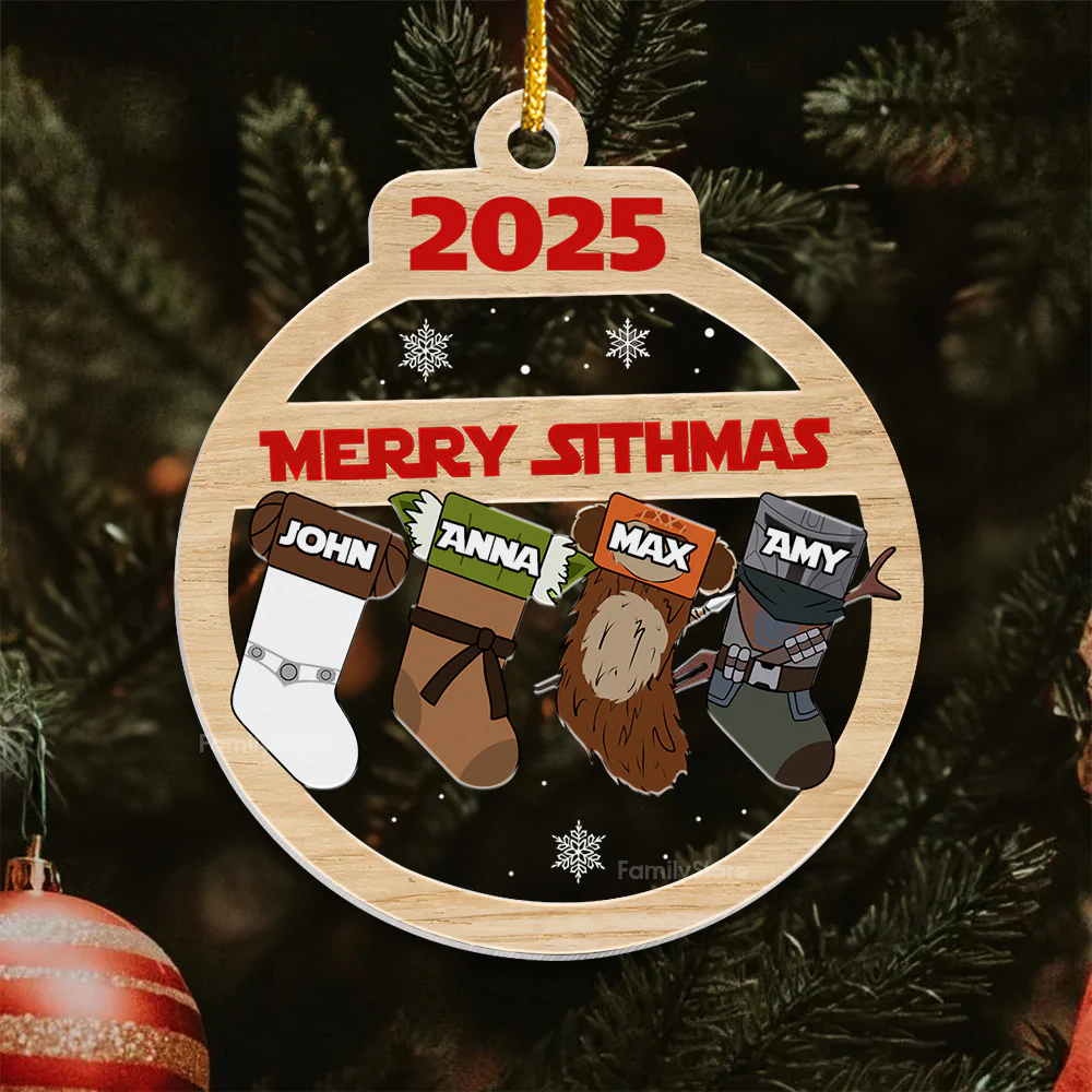 Stwa Galaxy Star Merry Sithmas - Personalized Acrylic Ornament - Gift For Family TD118 - Image 4