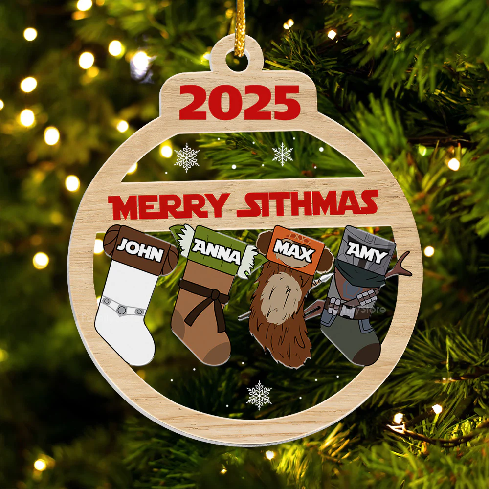 Stwa Galaxy Star Merry Sithmas - Personalized Acrylic Ornament - Gift For Family TD118 - Image 5
