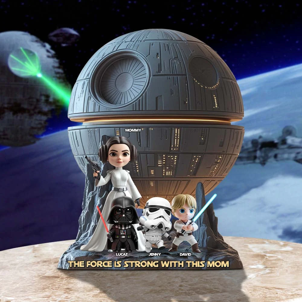 Stwa Galaxy Star The Force Is Strong With This Mom - Personalized Custom Shaped Acrylic Plaque - Gift For Mom NL122