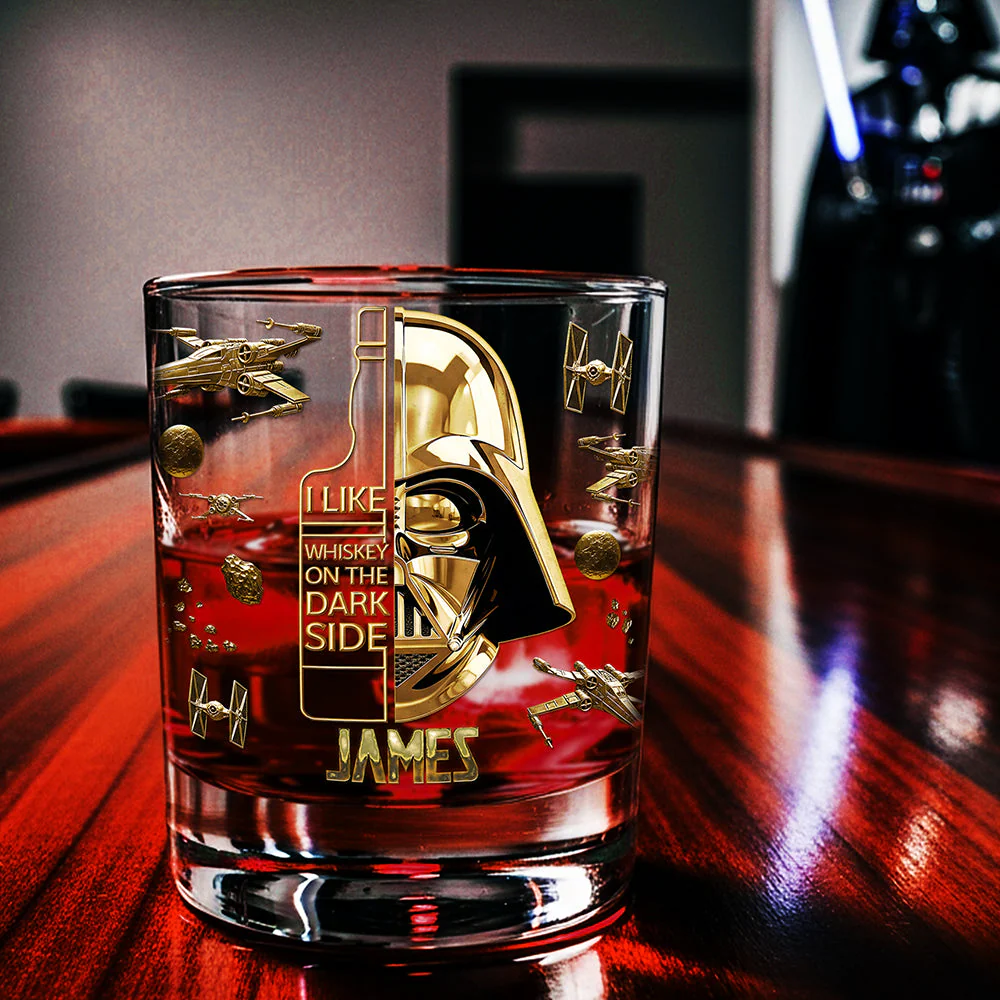 Stwa I Like Whiskey On The Dark Side - Personalized Whiskey Glass - Christmas Gift For Drinkers HH01 - Image 2