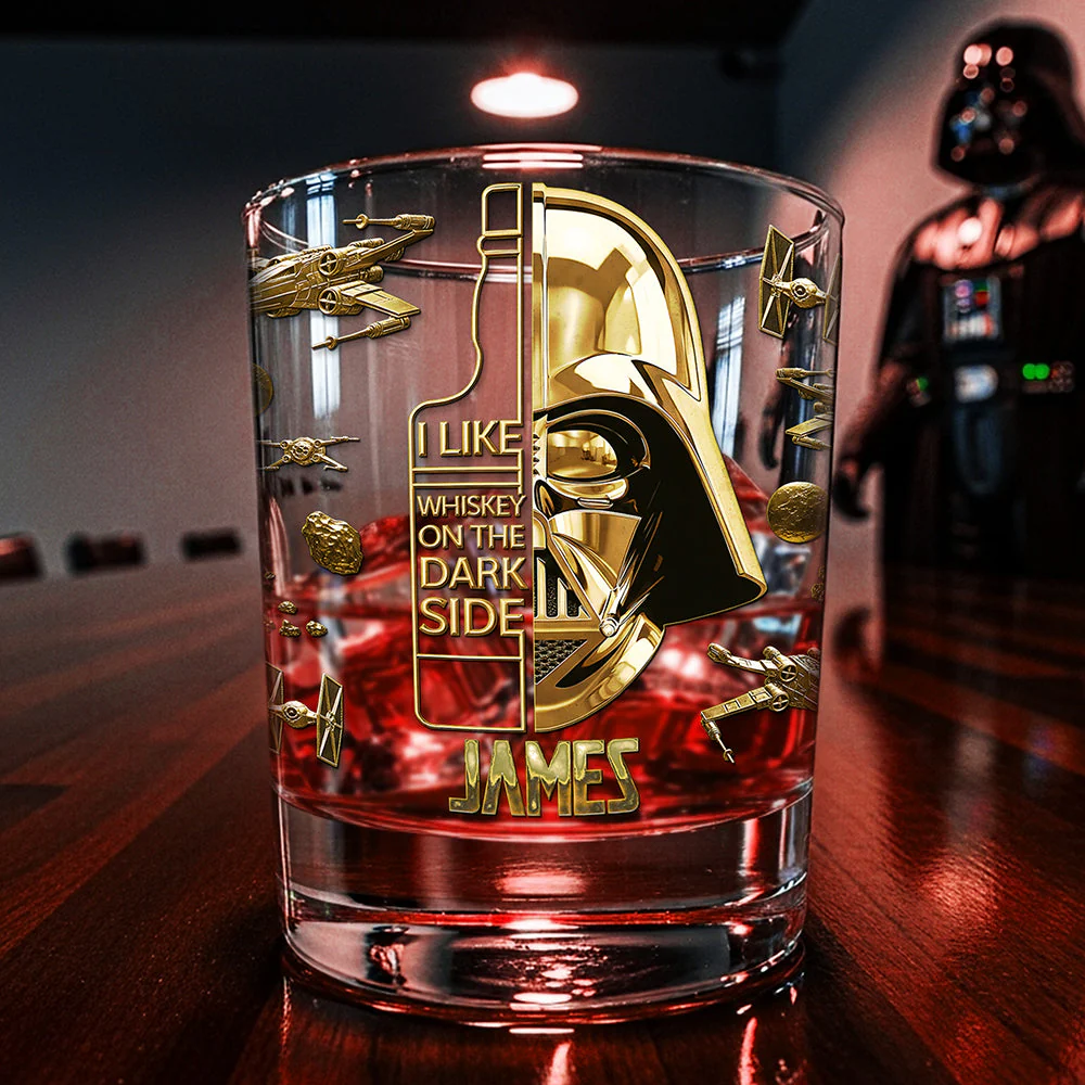 Stwa I Like Whiskey On The Dark Side - Personalized Whiskey Glass - Christmas Gift For Drinkers HH01 - Image 3