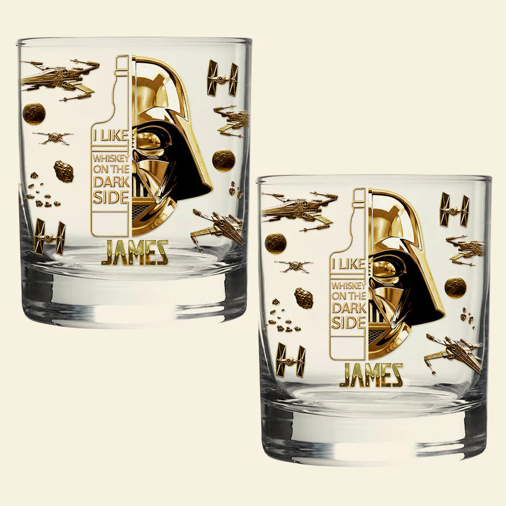 Stwa I Like Whiskey On The Dark Side - Personalized Whiskey Glass - Christmas Gift For Drinkers HH01 - Image 4