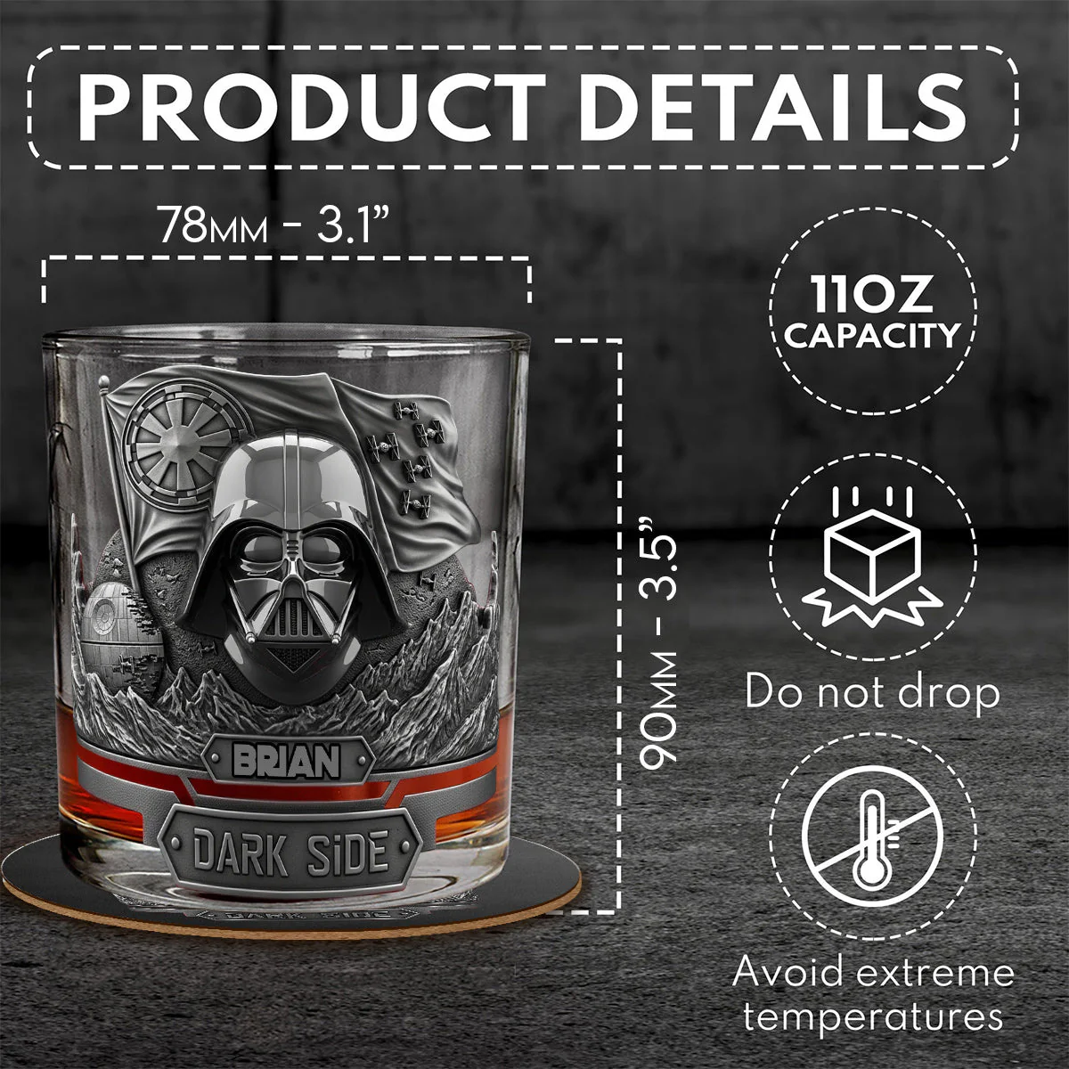 Stwa Join The Dark Side - Personalized Whiskey Glass - Gift For Fan Movies HH01 - Image 17