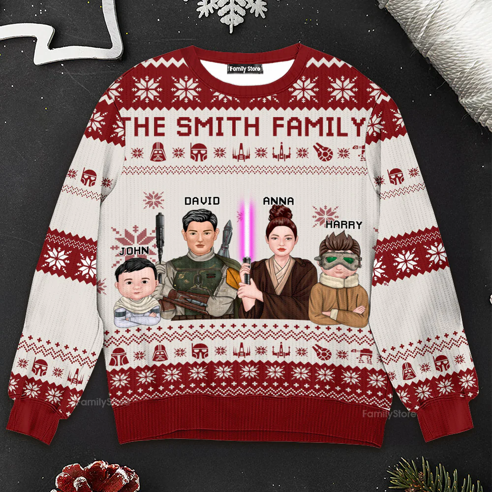 Stwa Our Family Christmas - Personalized Ugly Sweater - Gift For Family | CL46 TD118 - Image 3