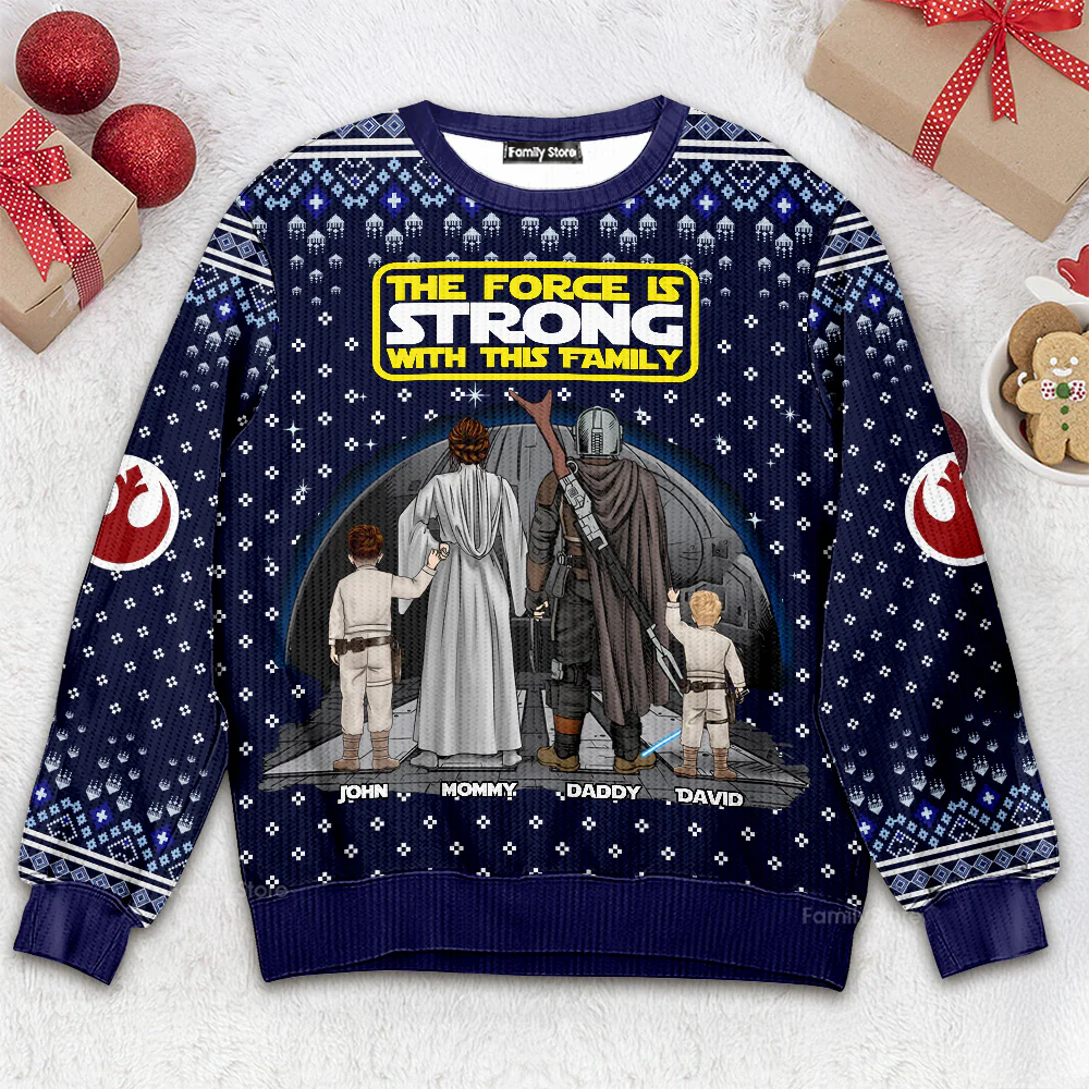 Stwa The Force Is Strong With This Family - Personalized Ugly Sweater - Gift For Christmas | CL08.Ver6 TD118. - Image 2