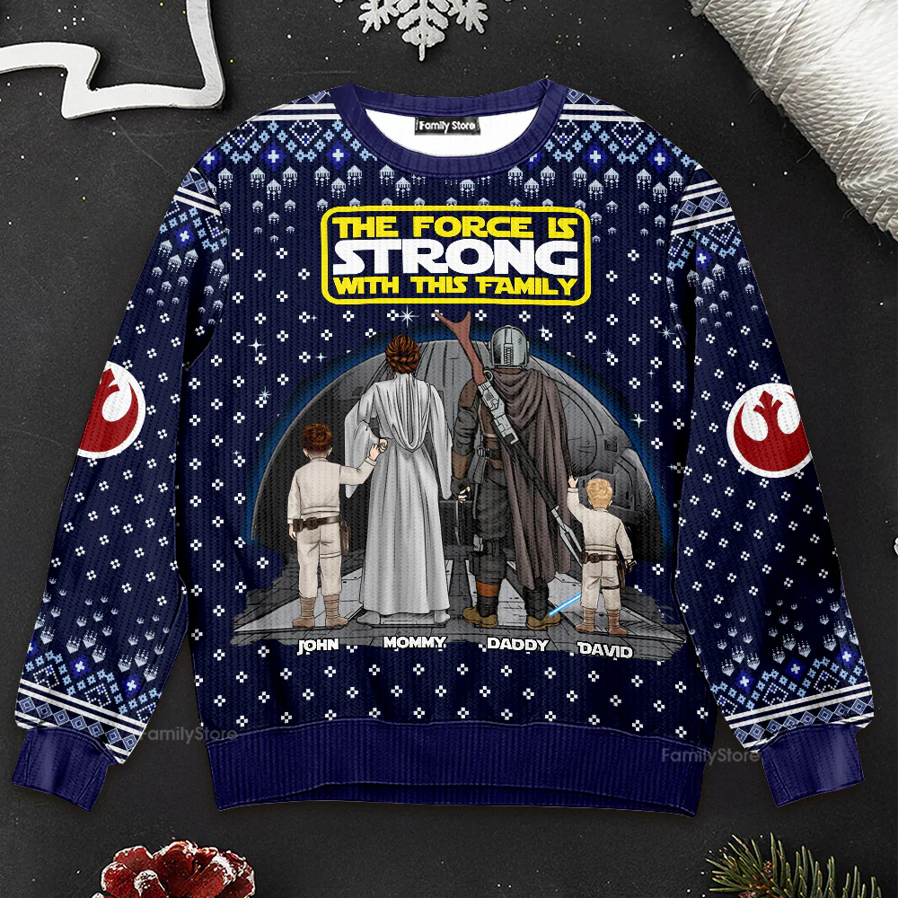 Stwa The Force Is Strong With This Family - Personalized Ugly Sweater - Gift For Christmas | CL08.Ver6 TD118. - Image 4