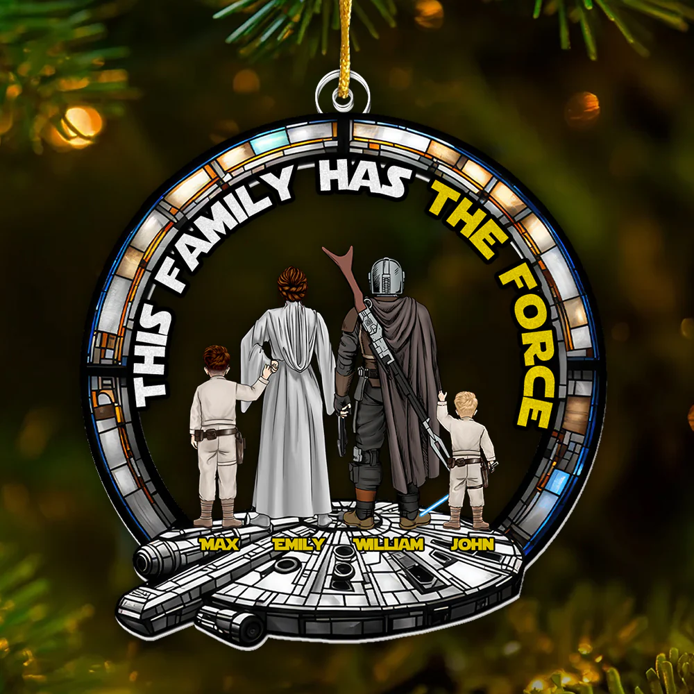 Stwa This Family Has The Force - Personalized Acrylic Ornament - Gift For Christmas TD118 CU5081505 - Image 2
