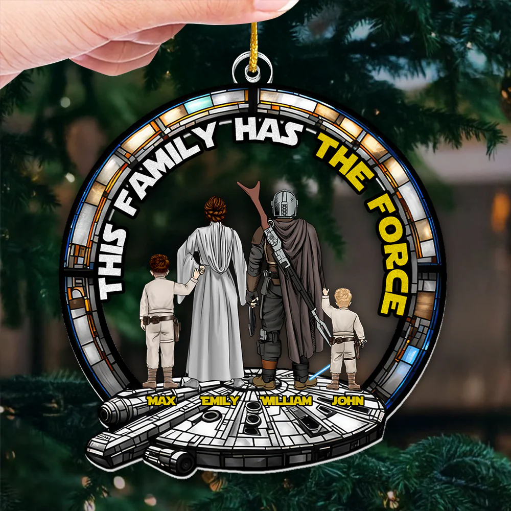 Stwa This Family Has The Force - Personalized Acrylic Ornament - Gift For Christmas TD118 CU5081505 - Image 3