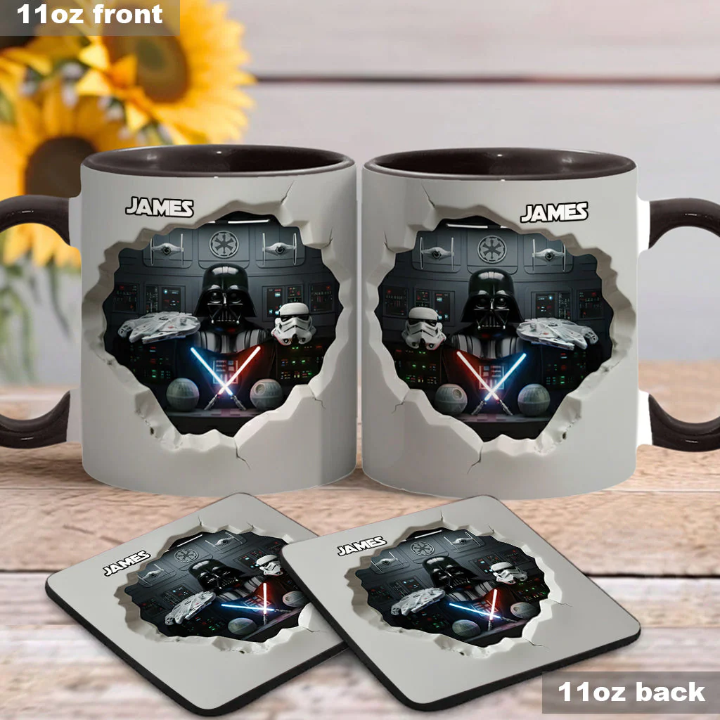 Stwa Welcome To The Dark Side In Galaxy Star - Personalized Accent Mug - Gift For Movie Fans NL122 - Image 3