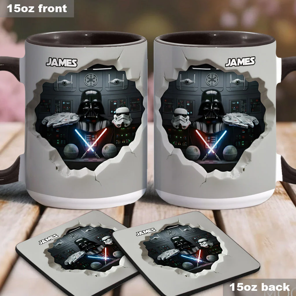 Stwa Welcome To The Dark Side In Galaxy Star - Personalized Accent Mug - Gift For Movie Fans NL122 - Image 4