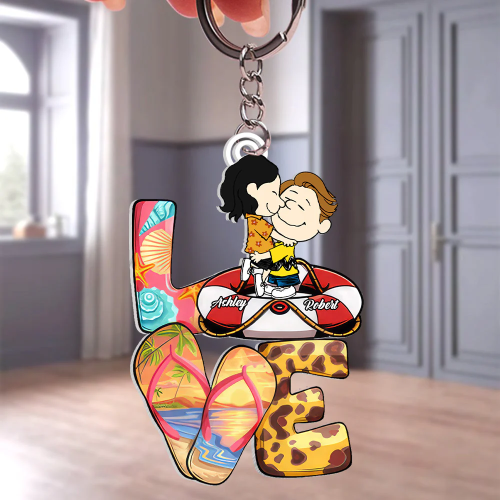 Summer Beach Peanut - Personalized Keychain - Gift For Couple, Husband Wife | GR8 NH96
