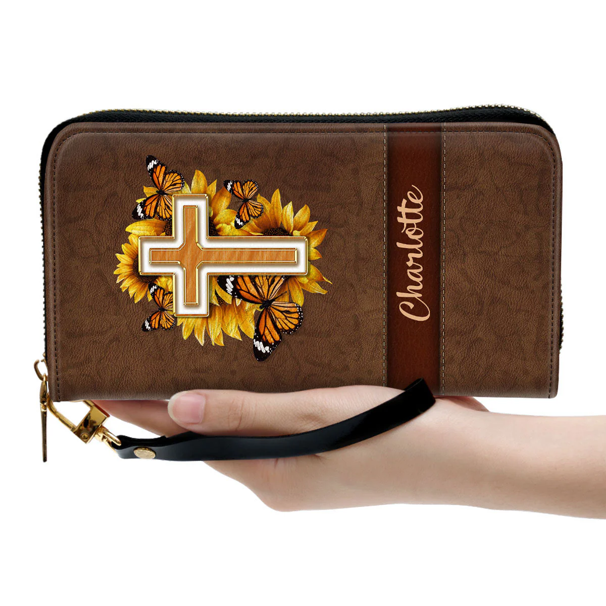 Sunflower - Beautiful Personalized Leather Long Wallets - AT4081242 - Image 4