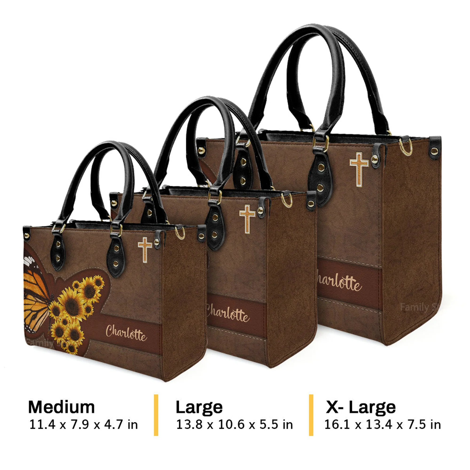 Sunflower - Beautiful Personalized Leather Handbag - AT4081242 - Image 4