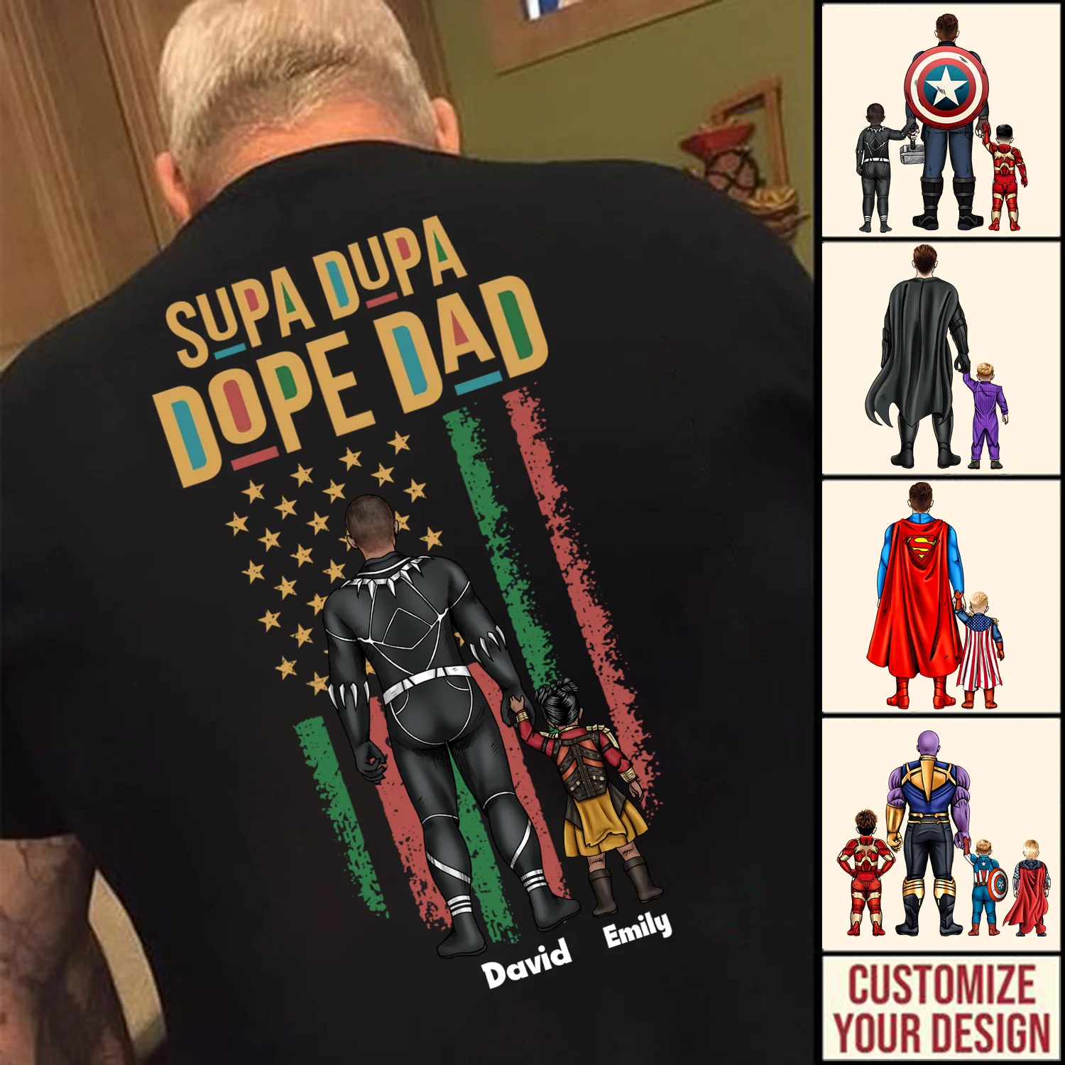 Super Hero Dope Dupa Dope Dad - Gift For Dad, Father's Day - Personalized TShirt CL02 - Image 3