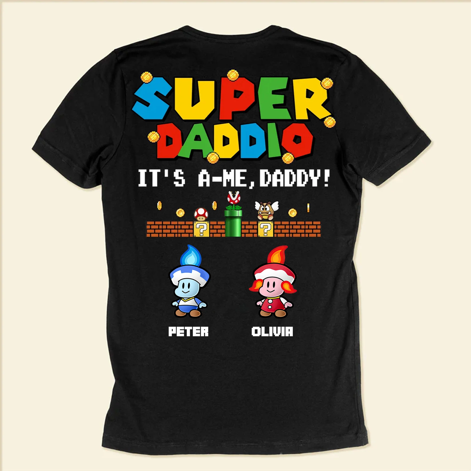 Super Daddio Mario It's Me Dad - Gift For  Dad, Father's Day - Personalized Shirt 2 Side - Image 5