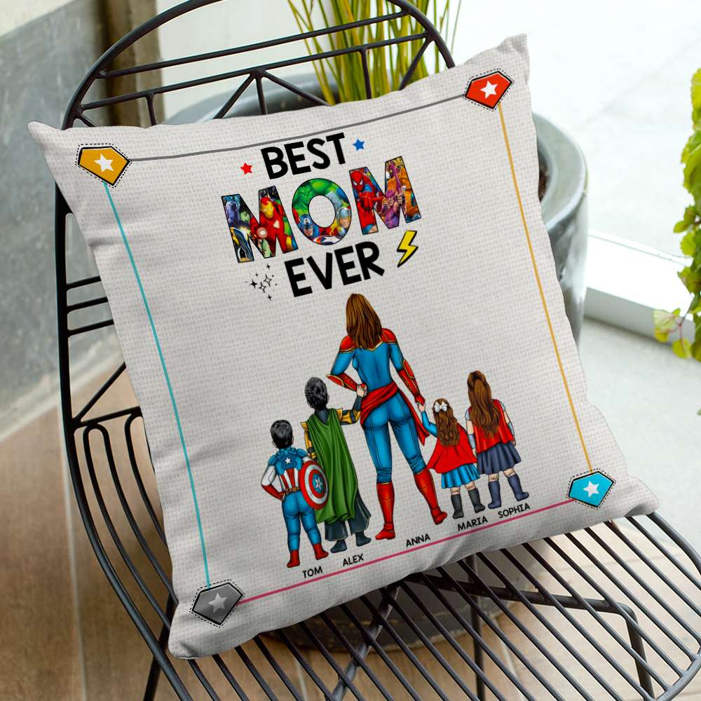 Super Hero Best Mom Ever - Personalized Pillow- Gift For Mom, Mother's Day   - CL02 NA94 - Image 3