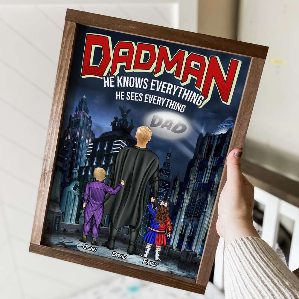 Super Hero Dadman - Personalized Poster Canvas - Gift For Dad, Family Members | CL02 NA94 - Image 3