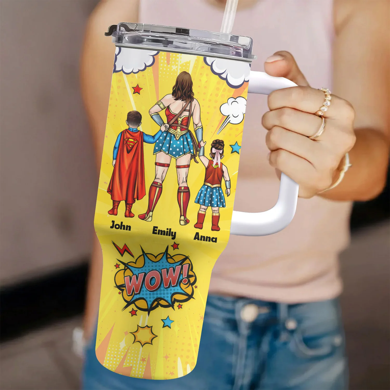 Super Hero Mom Best Mom Ever Special Eidition - Personalized 40oz Tumbler Cup With Straw - Gift For Mom, Mother's Day | CL02 NA94 - Image 4