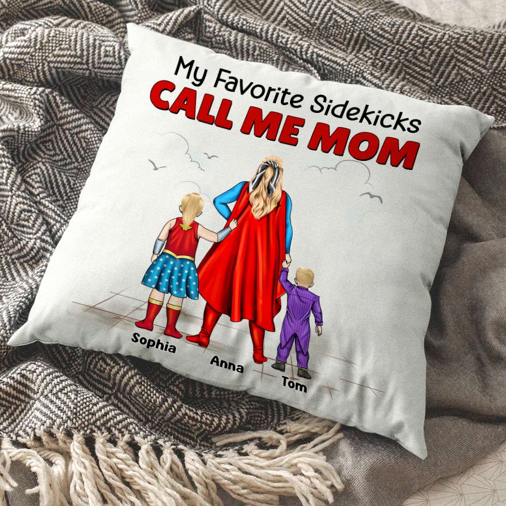 Super Hero My Favorite Sidekick Call Me Mom - Personalized Pillow- Gift For Mom, Mother's Day - CL02 NA94 - Image 2