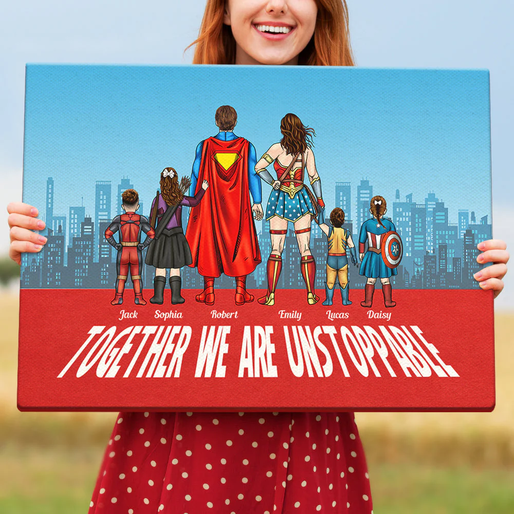 Super Hero Together We're Unstopable - Personalized Poster Canvas - Gift For Family Members | CL02 NA94 - Image 2